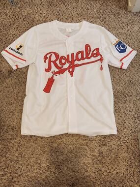 Kansas City Royals MLB Hot Dog Derby Ketchup 00 Jersey Stadium Giveaway Adult M